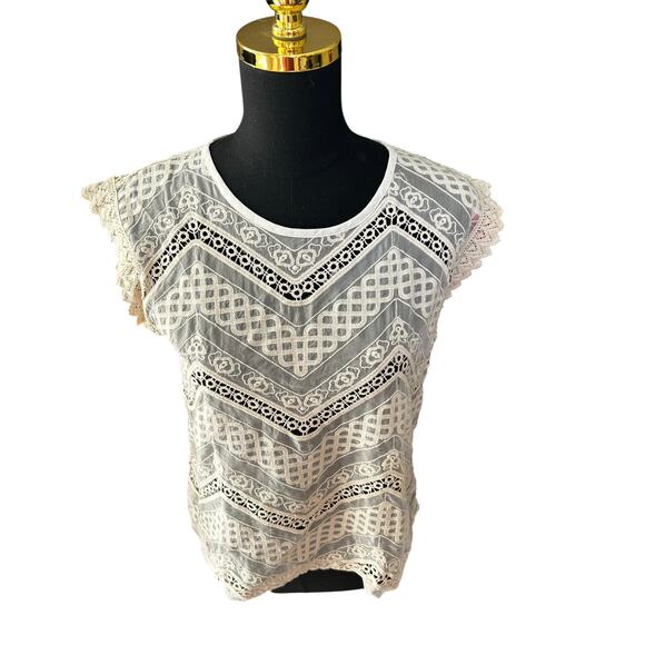 Glam Tops - Glam Lace Blouse Size Small - Boho Cottagecore